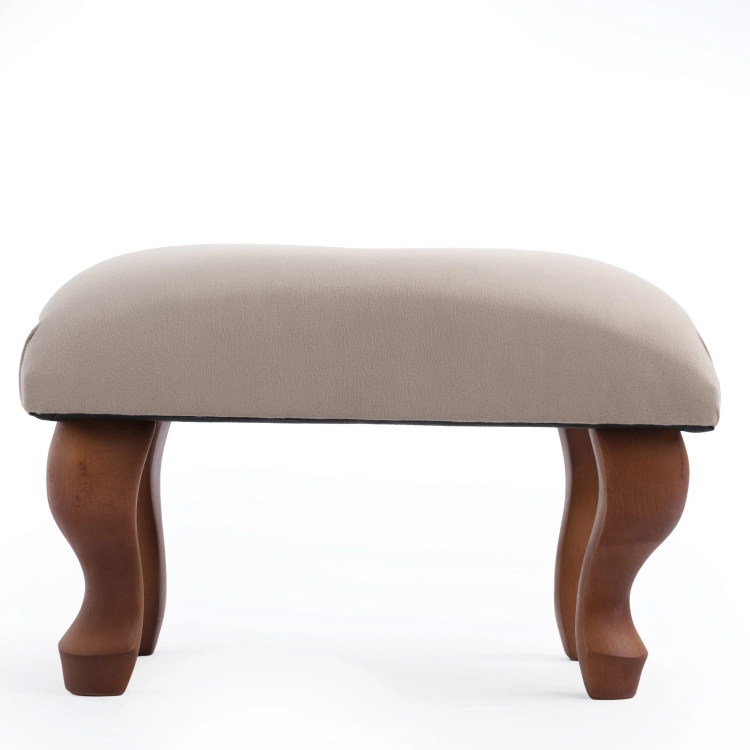 Latte pikowany taboret tapicerowany, komfortowy i elegancki mebel