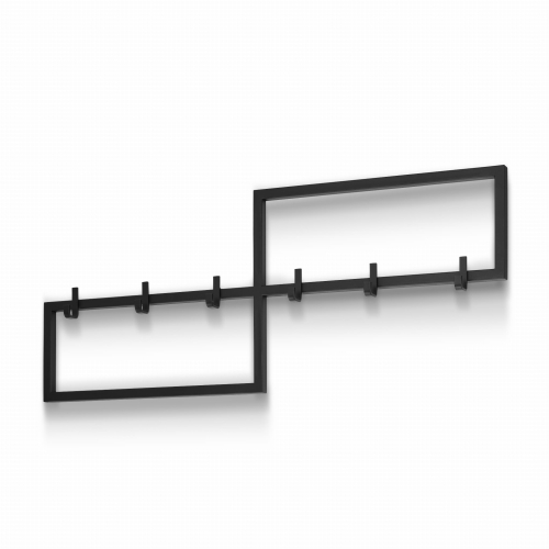 Czarny wieszak ozdobny ze stali do przedpokoju, nowoczesny i dekoracyjny