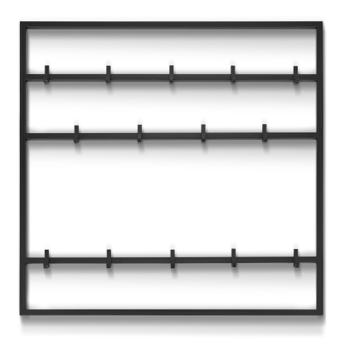 Czarny metalowy wieszak na ścianę do przedpokoju, praktyczny i stylowy