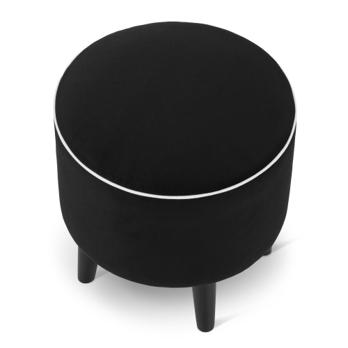 czarna pufa okrągła