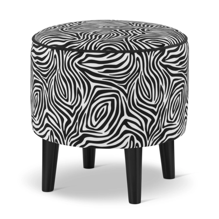 okrągła pufa zebra