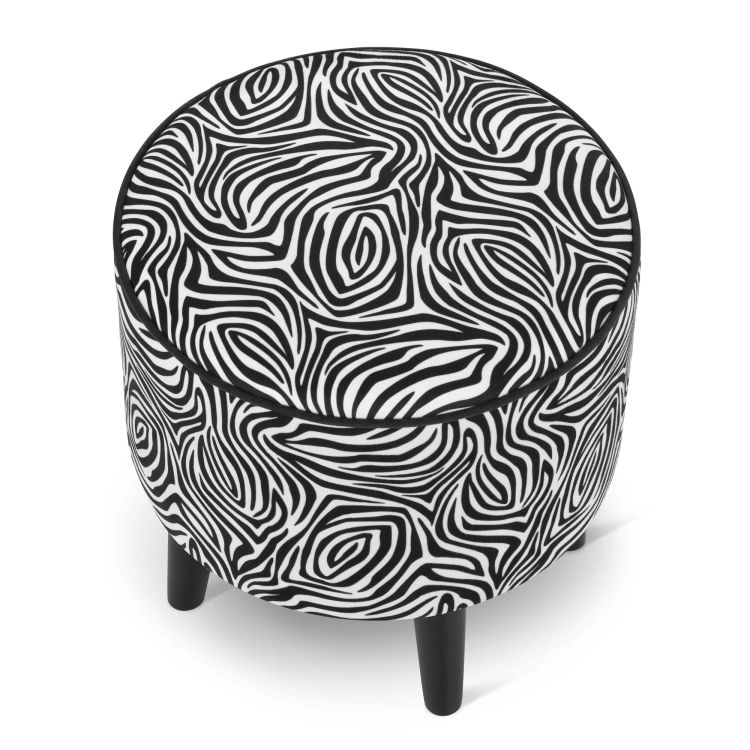okrągła pufa zebra