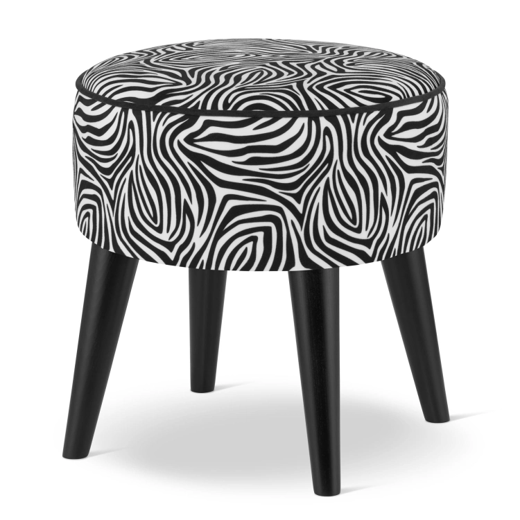 okrągła pufa zebra