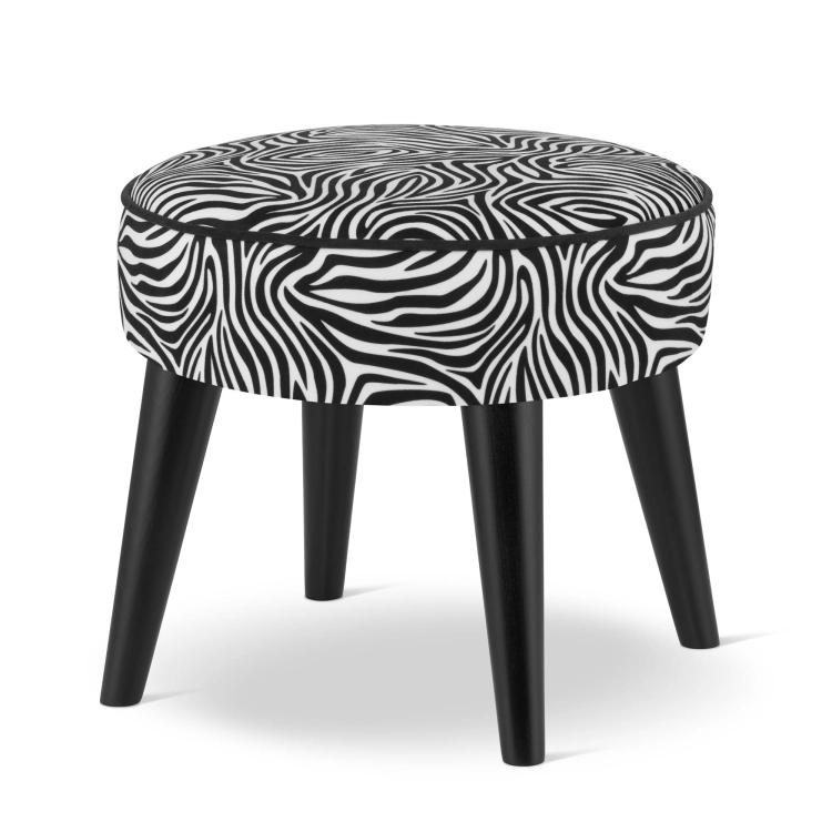 okrągła pufa zebra