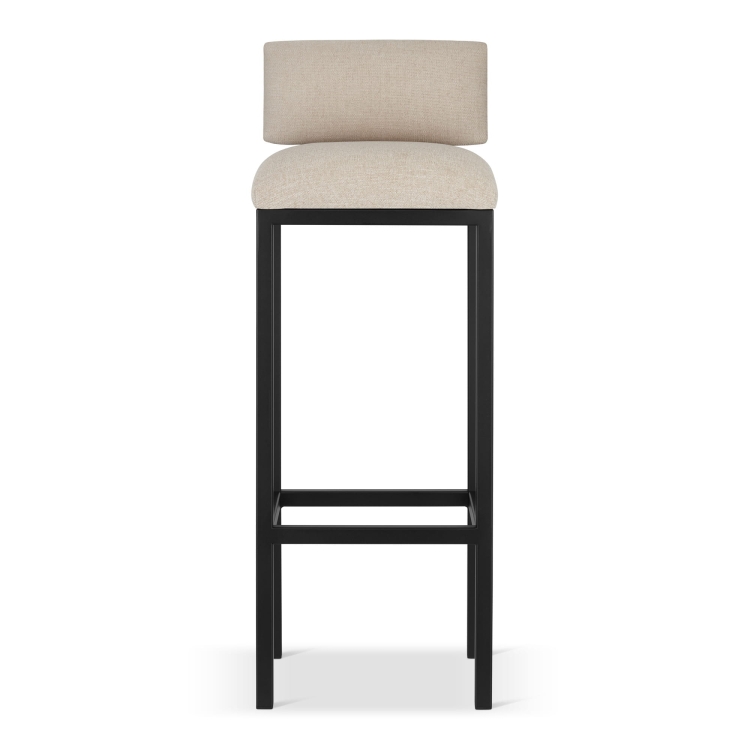 tapicerowany hoker barowy w kolorze kremowym