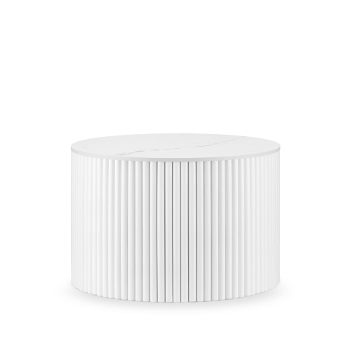 biały stolik z kamiennym blatem