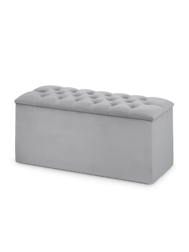 pikowana pufa ze schowkiem, duży kufer z siedziskiem