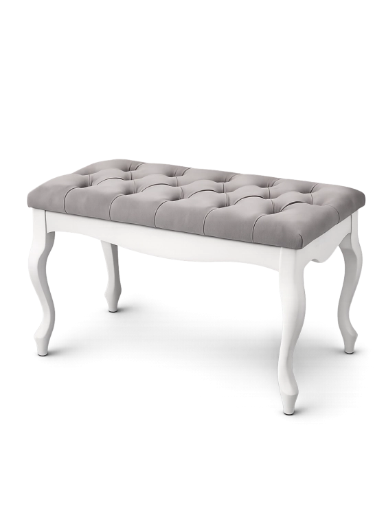 Ławka pikowana Blanca - Chesterefield biała