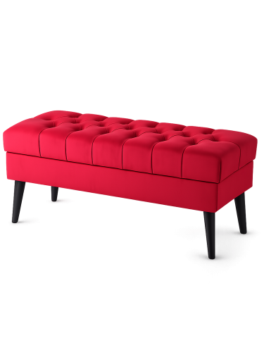 Tapicerowana pufa z kwiatami i schowkiem, elegancki i funkcjonalny dodatek