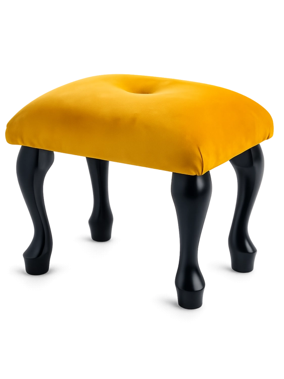 Stołek do toaletki pikowany, intensywny kolor papaya, nowoczesny design
