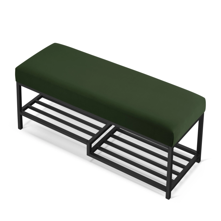 zielona ławka industrialna do przedpokoju