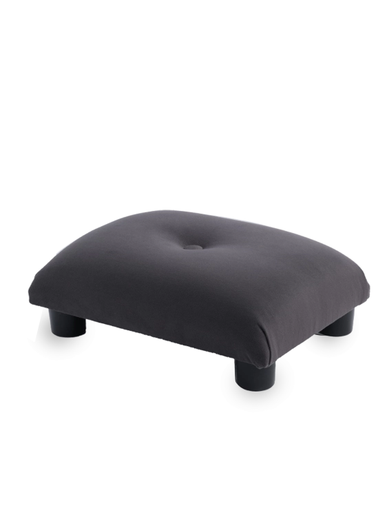 Stylowy grafitowy pikowany podnóżek, komfortowy i estetyczny