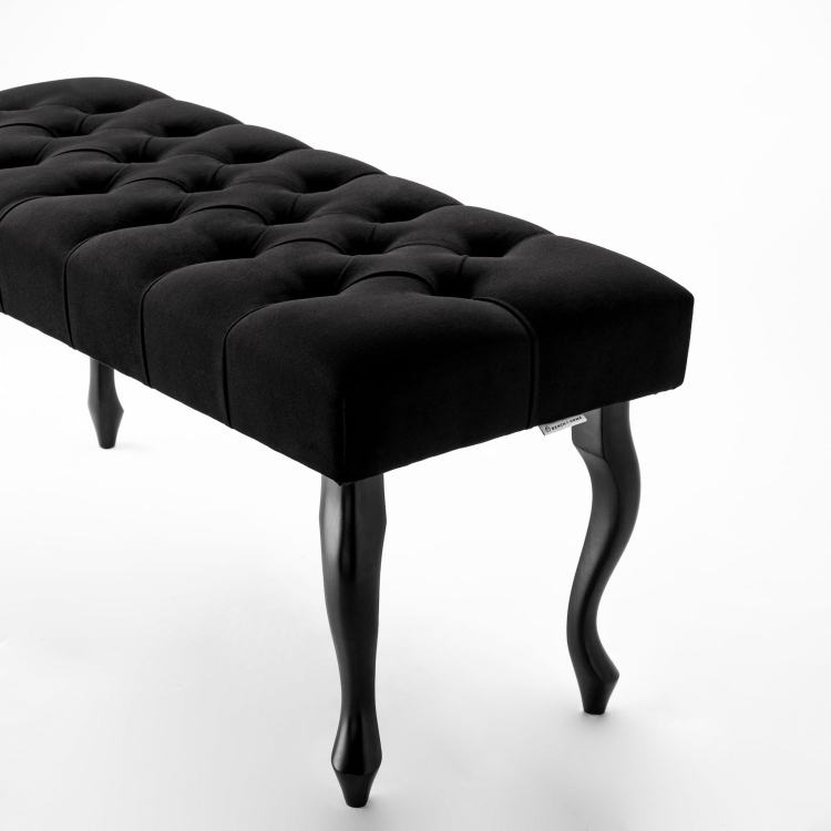 Ławka pikowana czarna do przedpokoju