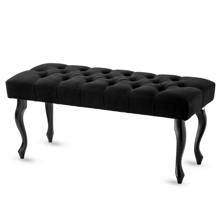 Ławka pikowana czarna do przedpokoju