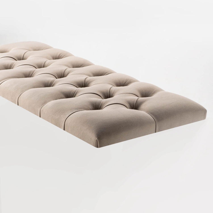 Stylowy pikowany panel ścienny latte, idealny do sypialni