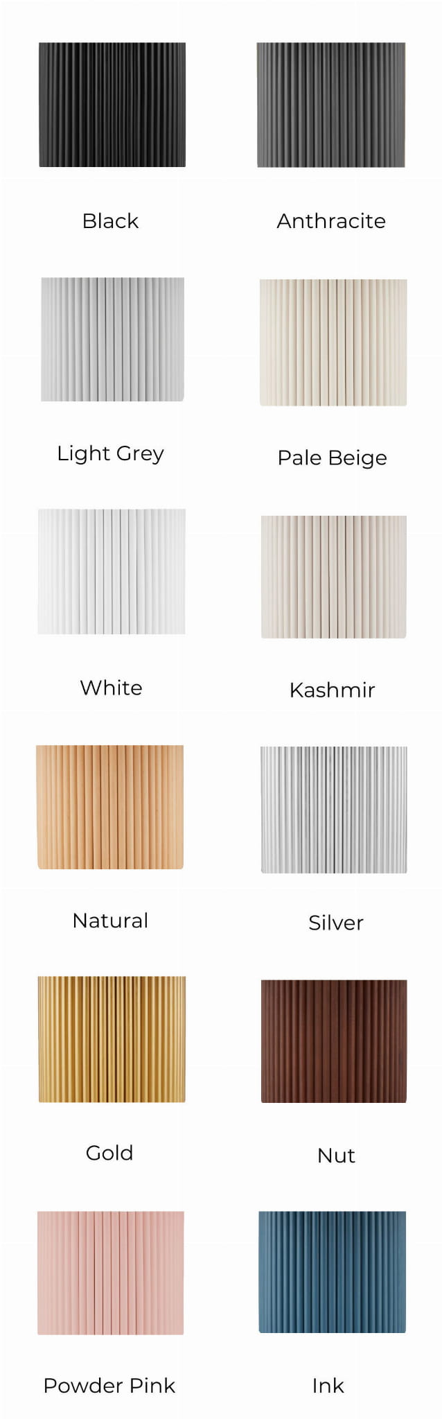 Kolorowe ryflowane nogi do stolików kawowych