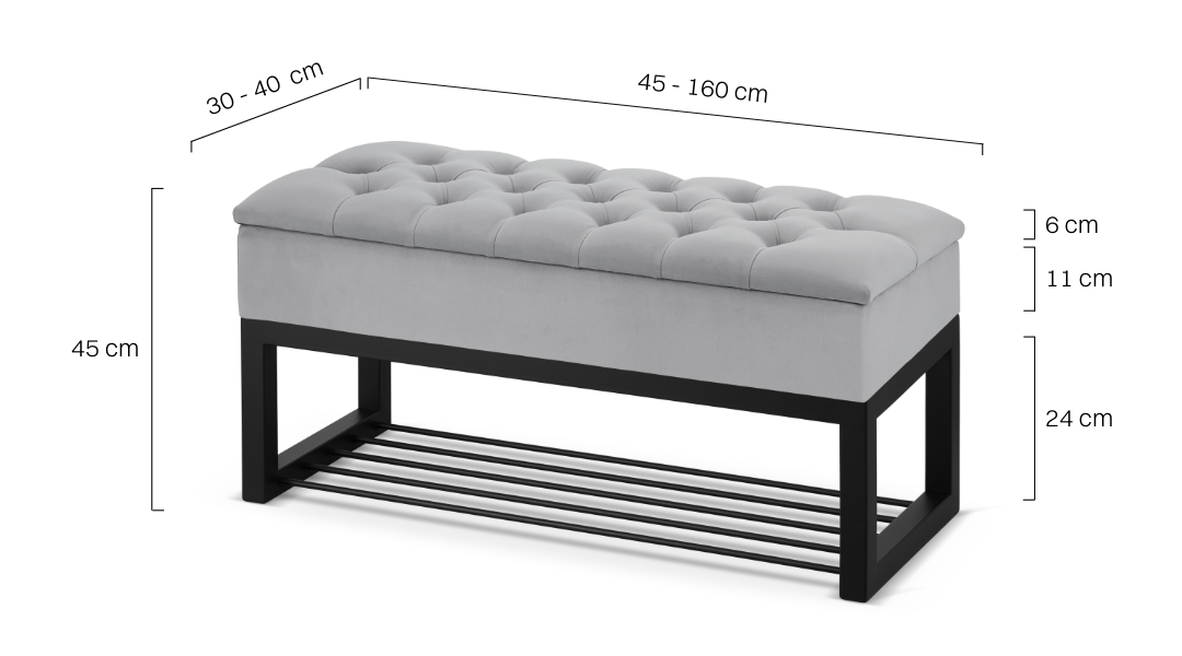 ławka na buty z pojemnikiem