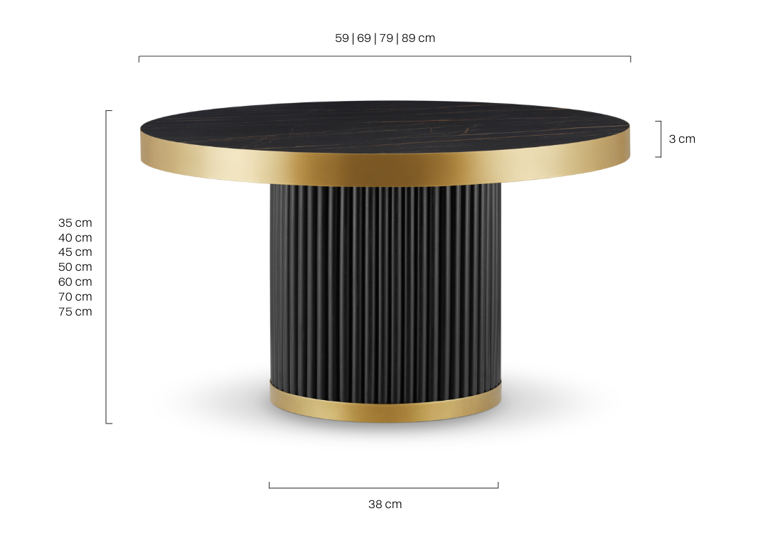 złoty stolik kawowy glamour