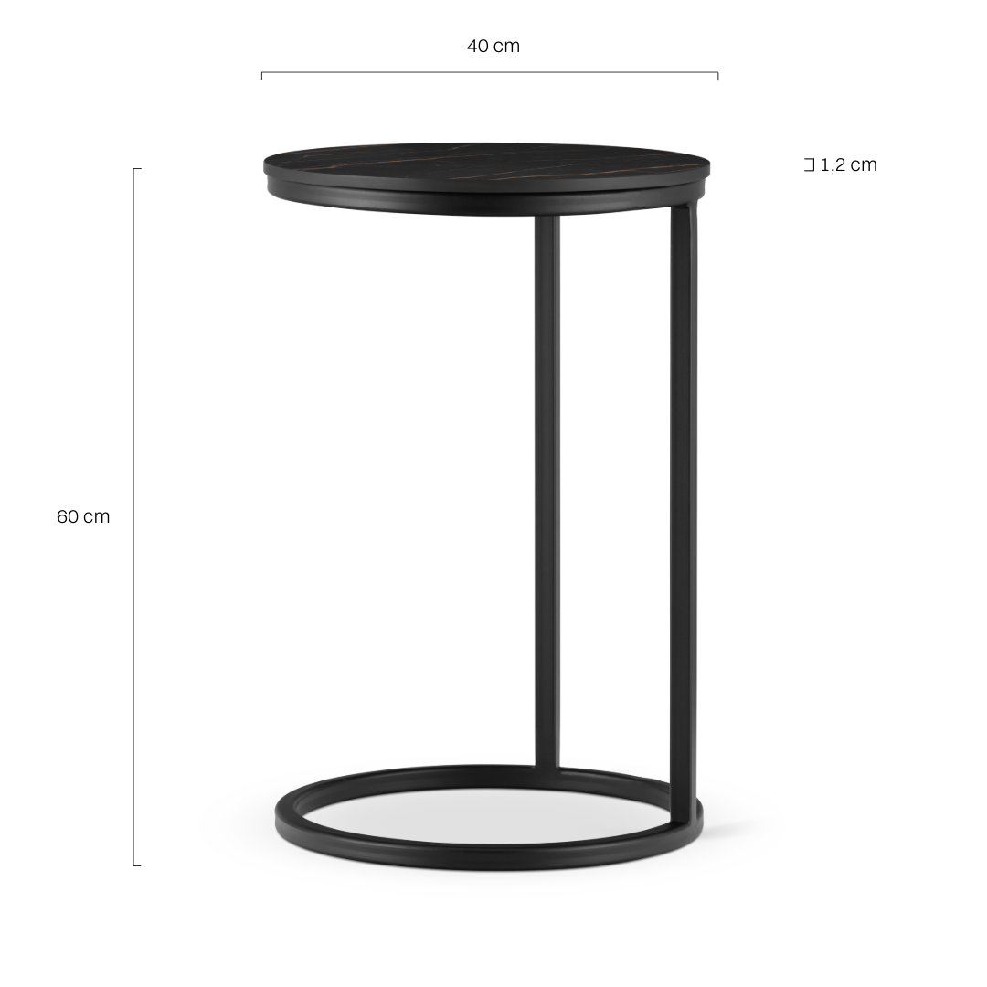 czarny stolik pomocniczy