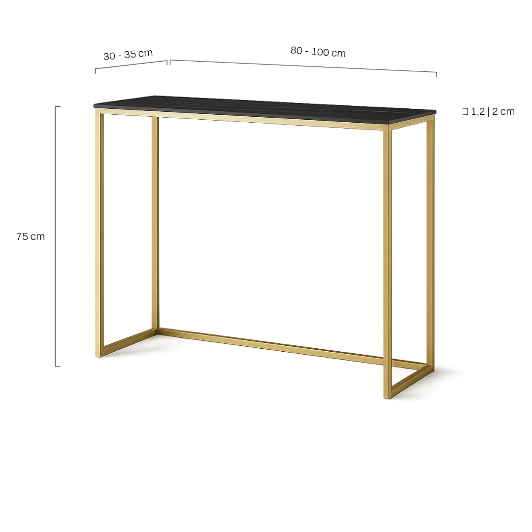 złota konsola do przedpokoju